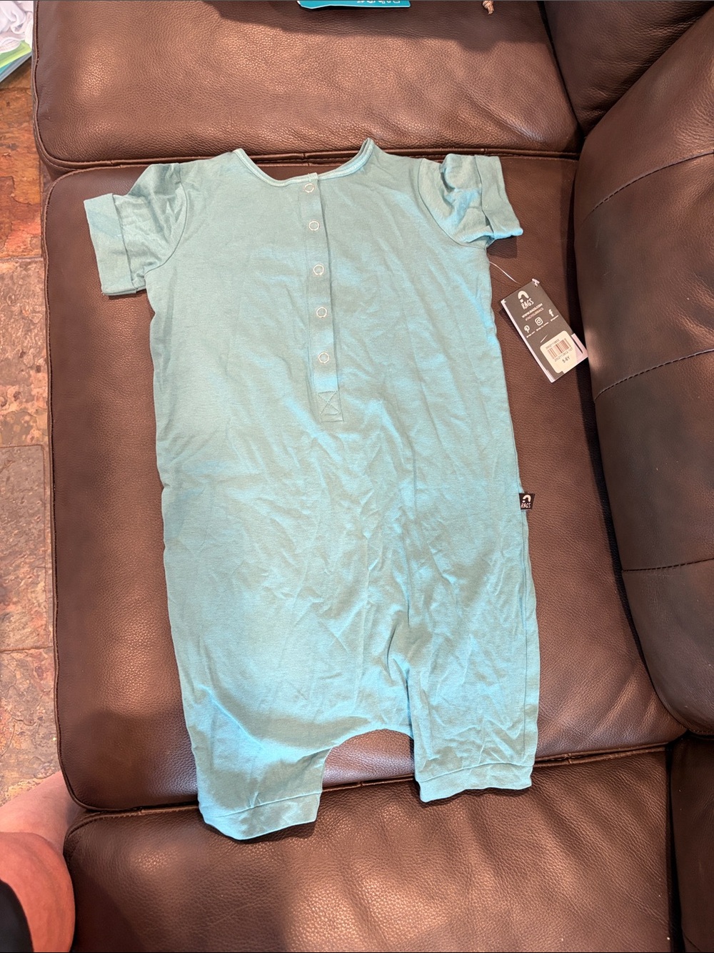 Kids Light Blue One-Piece Romper rags to raches